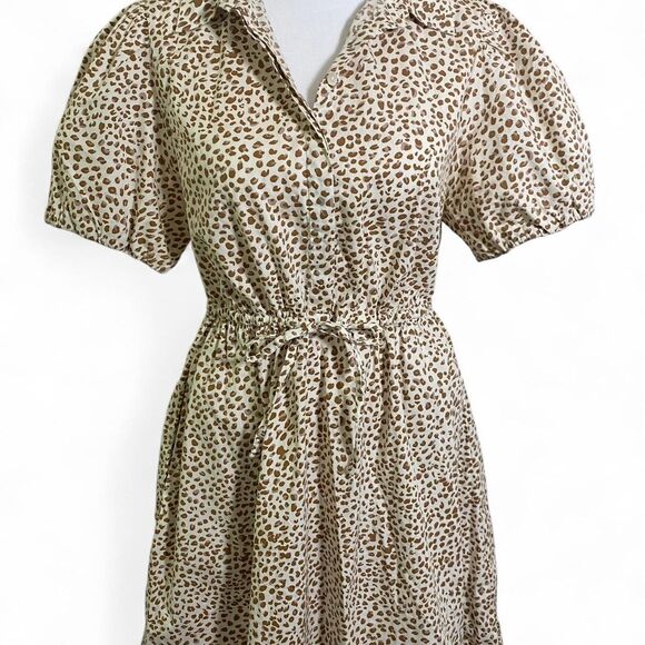 J. Crew Cute Animal Print Puff Sleeve Women's Dress Size 8 - Picture 3 of 10